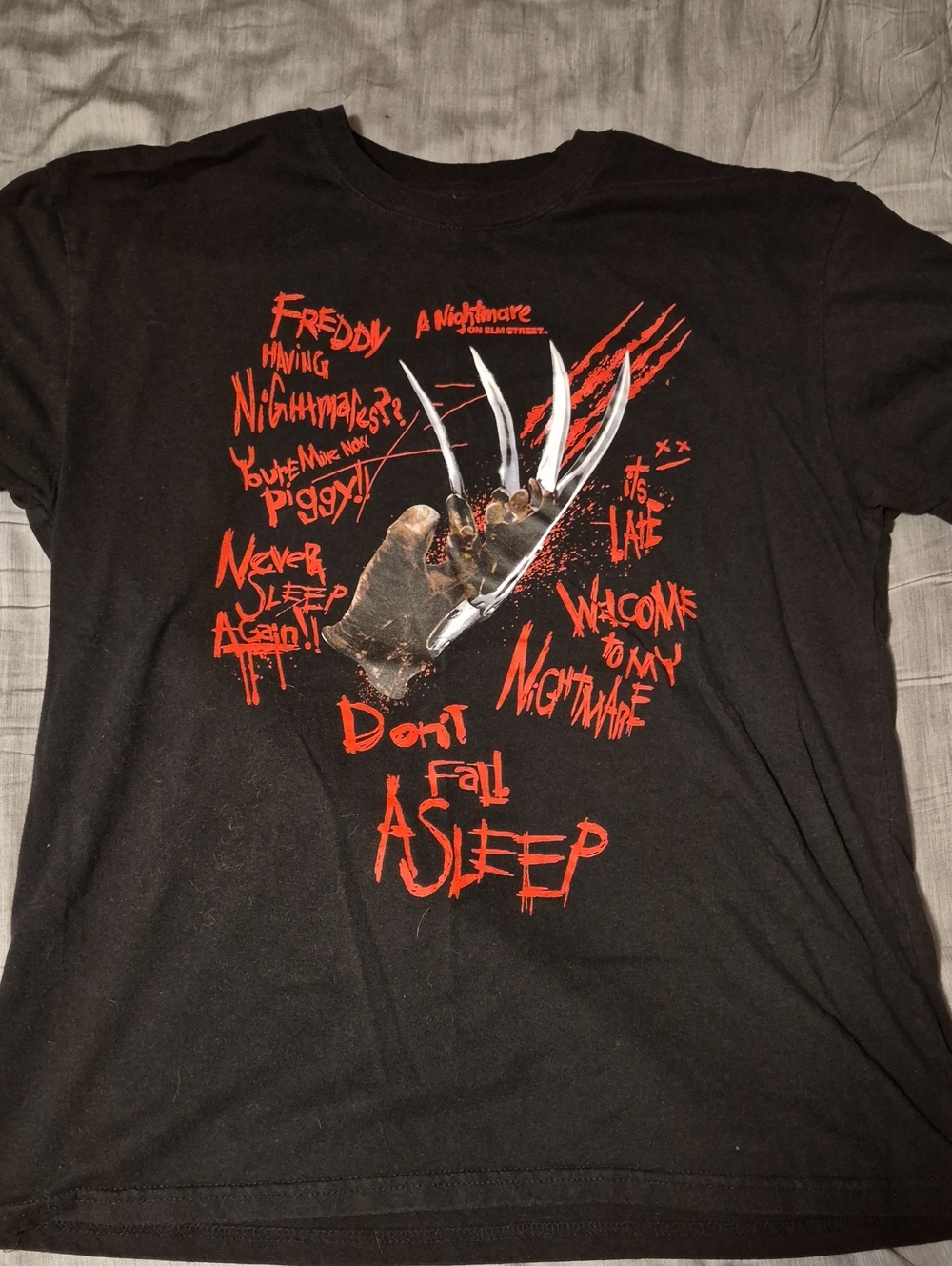 A Nightmare on Elm Street Freddy Krueger Black Graphic T-Shirt